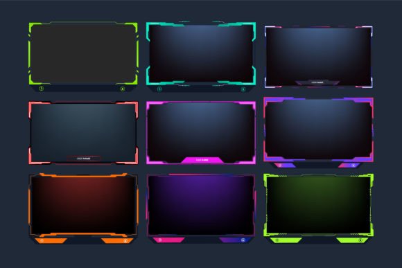 Download Live Stream Overlay Template Set Vector - Stream Collection