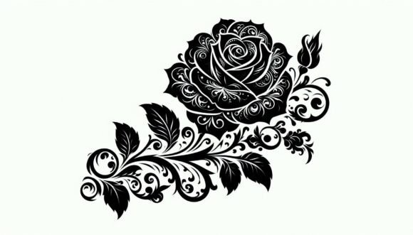 Download Rose Silhouette, Gothic Aesthetic Art - Silhouette Collection