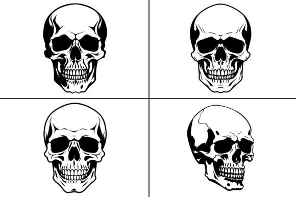 Download Skull Skeleton Head Silhouette - Silhouette Collection
