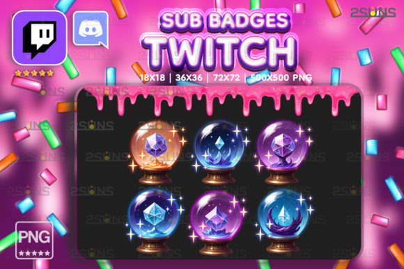 Download 6 Magic Sub Badges for Streamer Twitch - Stream Collection