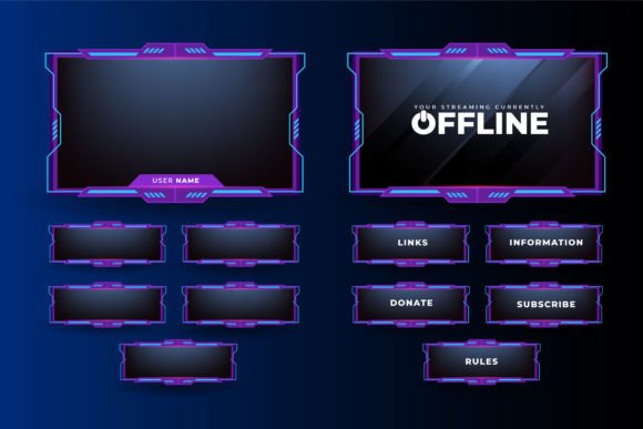 Download Online Gaming Stream Overlay Vector - Stream Collection