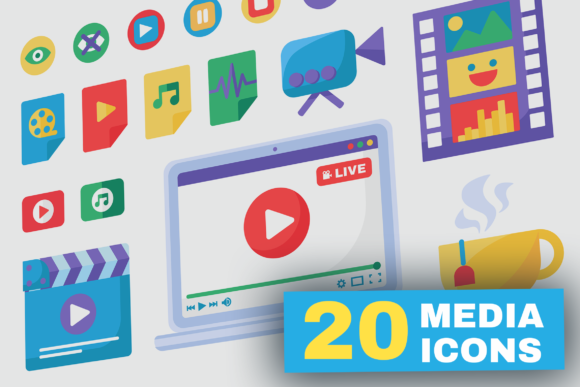 Download Live Stream Producing Tools Icons Set - Stream Collection