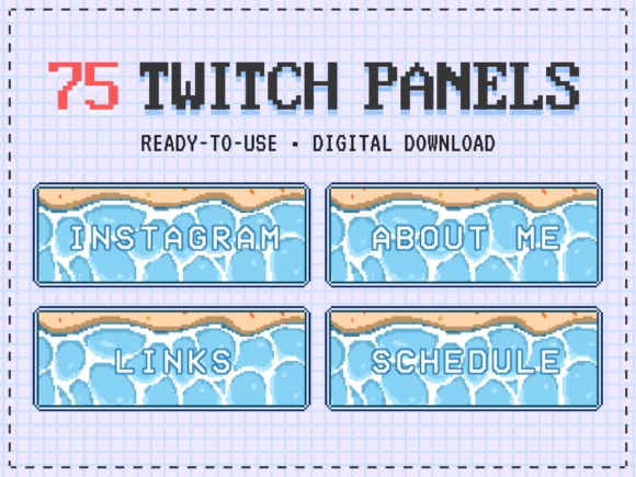 Download Beach - 75 Twitch Panels for Stream - Stream Collection