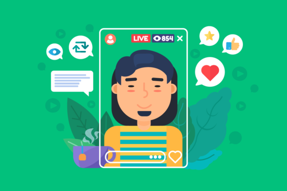 Download Asian Male Streamer Flat Color Vector - Stream Collection